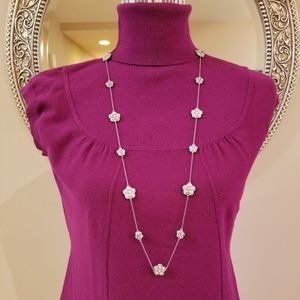 W By Worth Majenta Deep Pink Short Sleeve Cotton Turtleneck